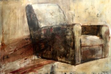 Teresa Santinelli, Pausa, olio su tela, cm 100x150